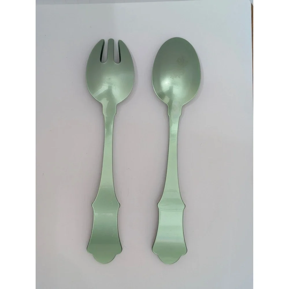 Sabre Paris Honorine Salad Servers Fork & Spoon 2 Piece Garden Green Acrylic